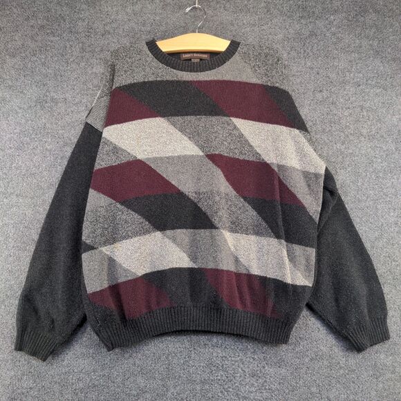 Liberty Sweaters Men's Pullover Knit Multicolor XL Geometric Crew Neck - Picture 2 of 13